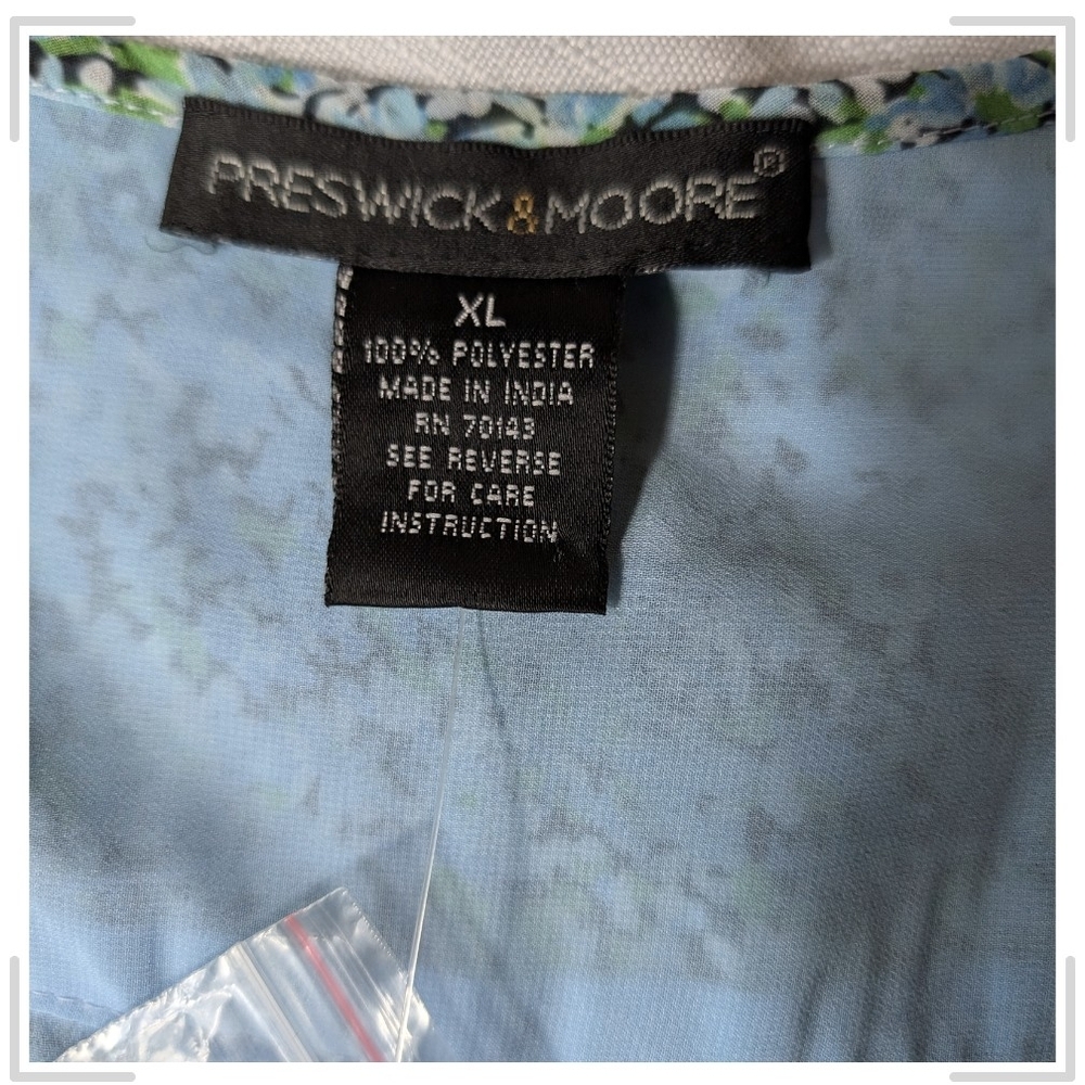 Floral Blue Women's Top - Picture 4 of 7